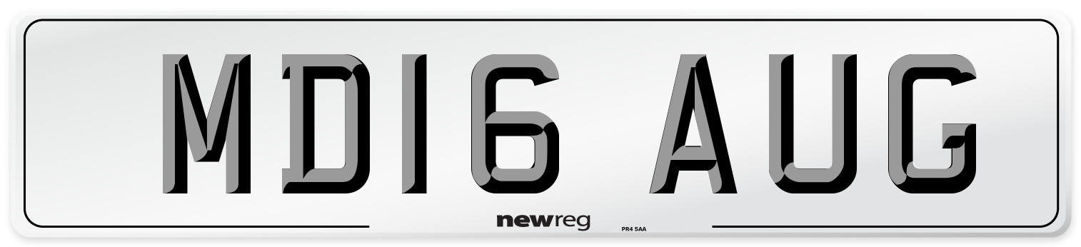 MD16 AUG Number Plate from New Reg